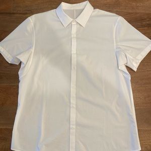 Lululemon short sleeve button up XL- White